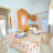 cucina con salottino vista mare